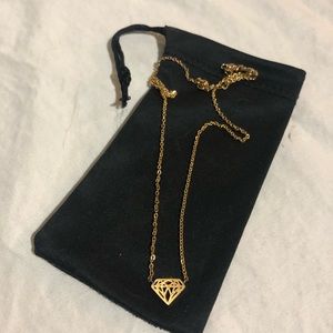 Gold Diamond Outline Necklace